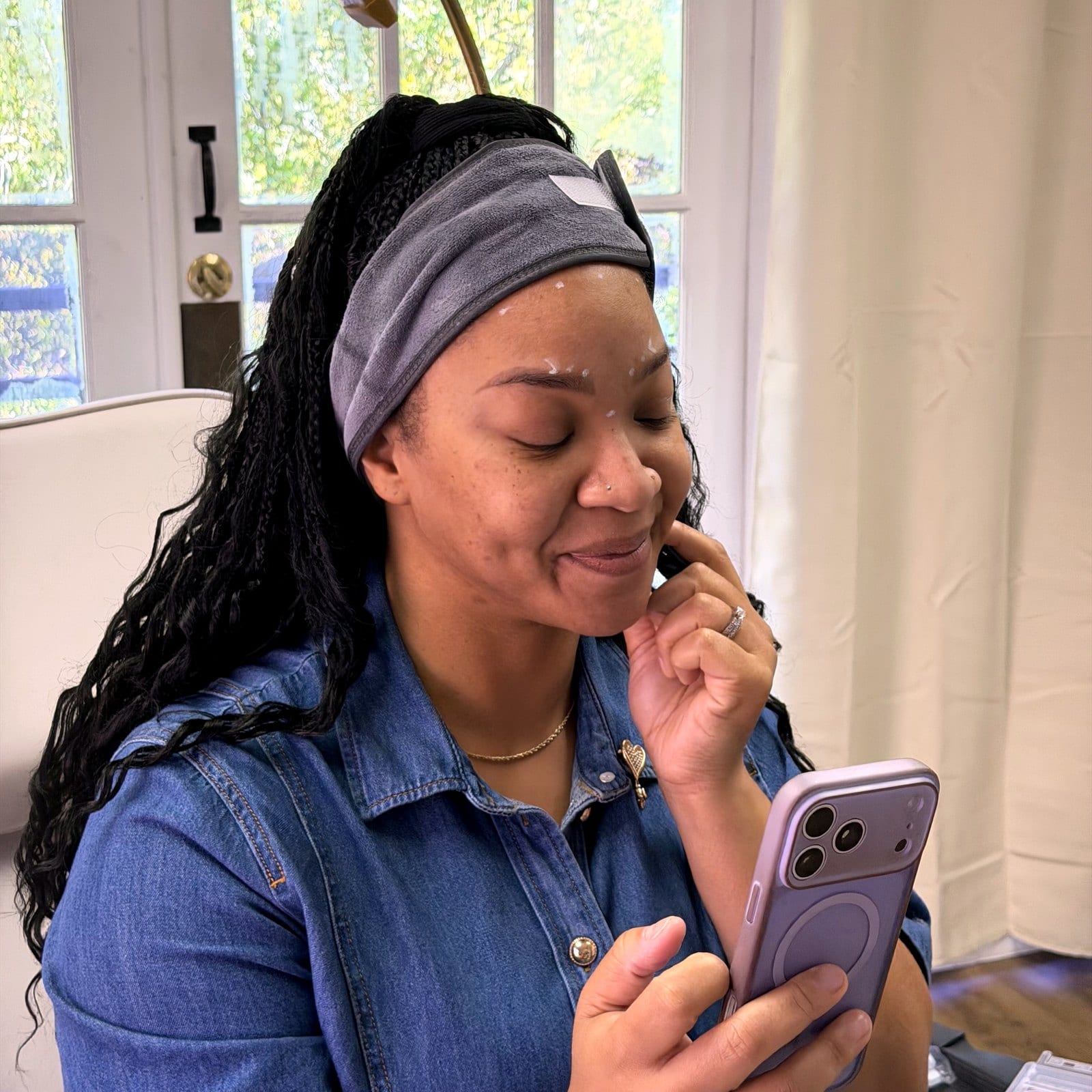 A client relaxing during an in-home concierge visit