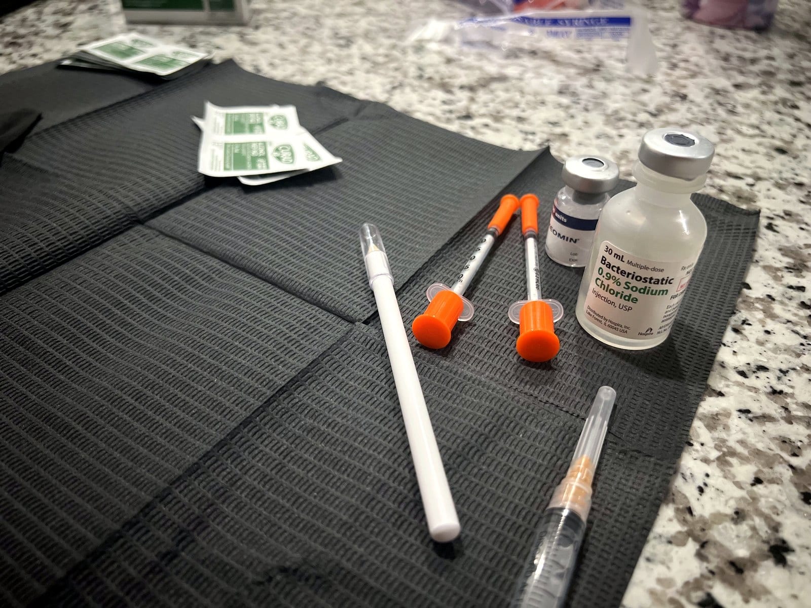 Botox supplies prepared for a concierge home visit in Lutz, FL